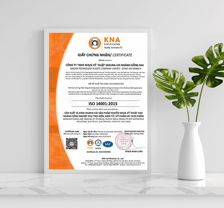 mẫu giấy chứng nhận ISO 14001:2015