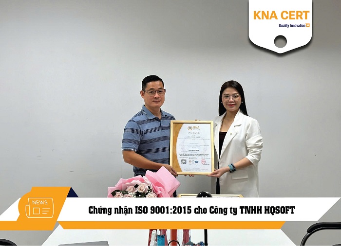 Chứng nhận ISO 9001:2015 cho Công ty TNHH HQSOFT