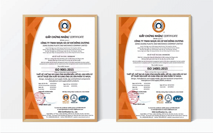 Đánh giá Cấp Chứng Nhận ISO 9001 và ISO 14001 cho Công ty TNHH Nhựa và Cơ Khí Đông Dương