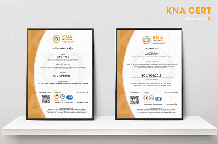 giấy chứng nhận ISO 9001:2015 tại KNACERT