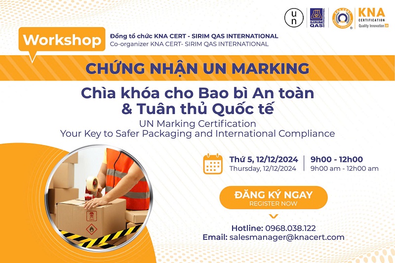 Thư Mời tham gia Hội thảo “Chứng nhận UN Marking: Chìa khóa cho Bao bì An toàn và Tuân thủ Quốc tế”