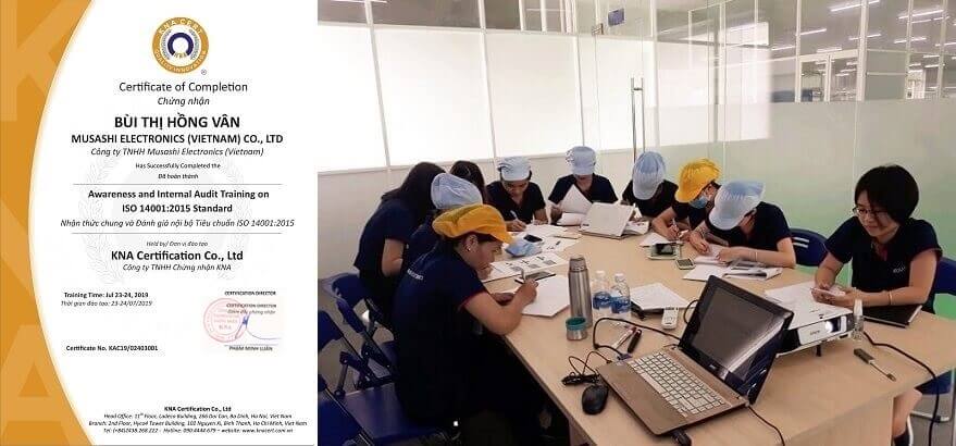 KNA 在越南Musashi Electronics有限公司进行ISO14001:2015培训