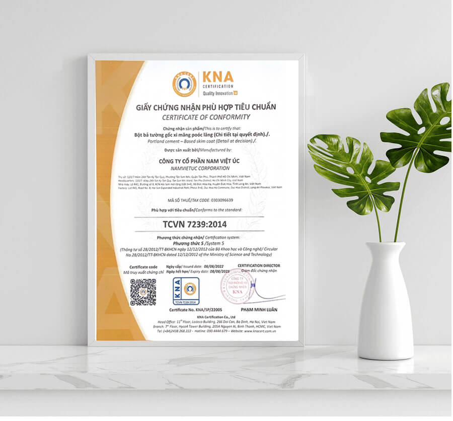 Chứng nhận hợp chuẩn cho Công ty Cổ phần Nam Việt Úc 2 chứng nhận hợp chuẩn công ty cổ phần nam việt úc