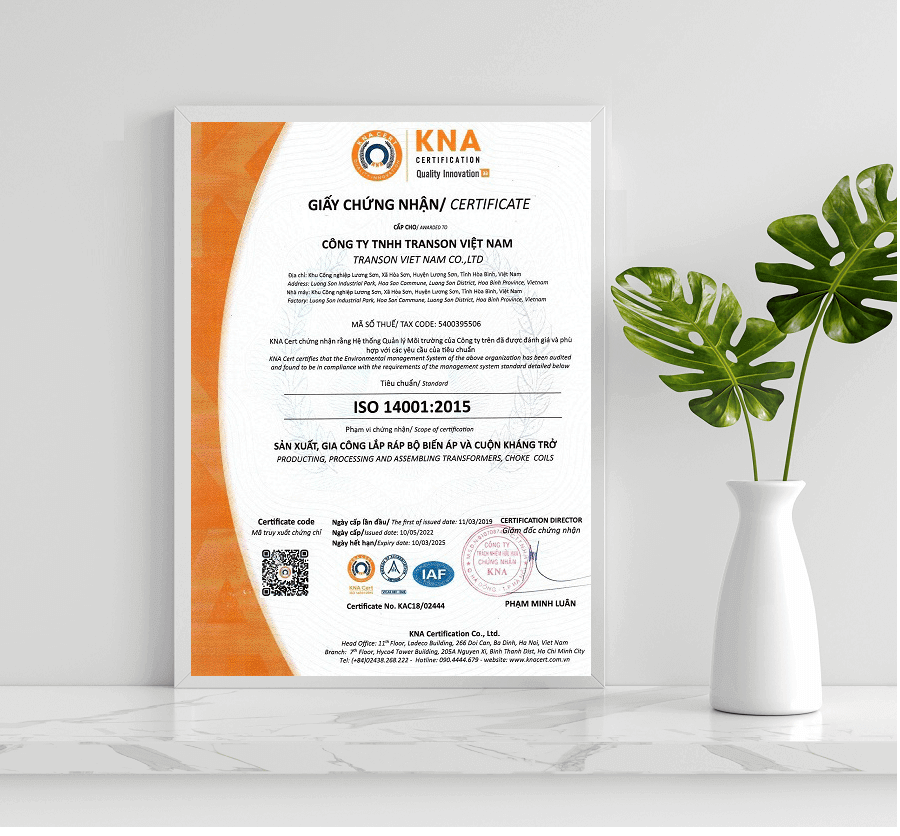 chứng nhận ISO 14001:2015 