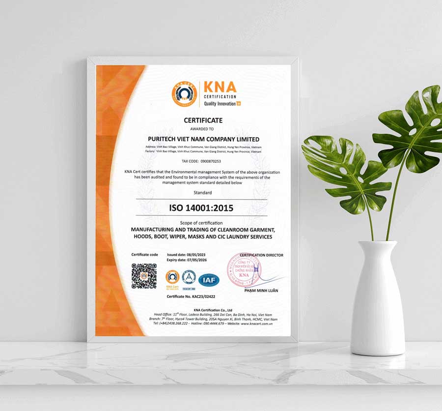 Mẫu giấy chứng nhận ISO 14001:2015 5 chứng nhận iso 14001:2015