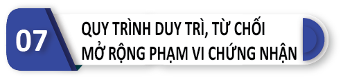 Quy trình duy trì, từ chối, mở rộng phạm vi chứng nhận