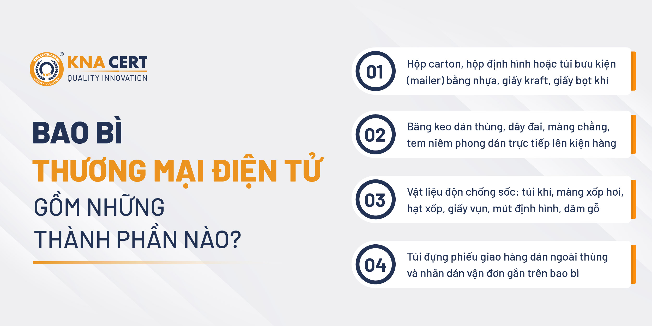 Những thành phần nào trong kiện hàng được tính là bao bì thương mại điện tử?