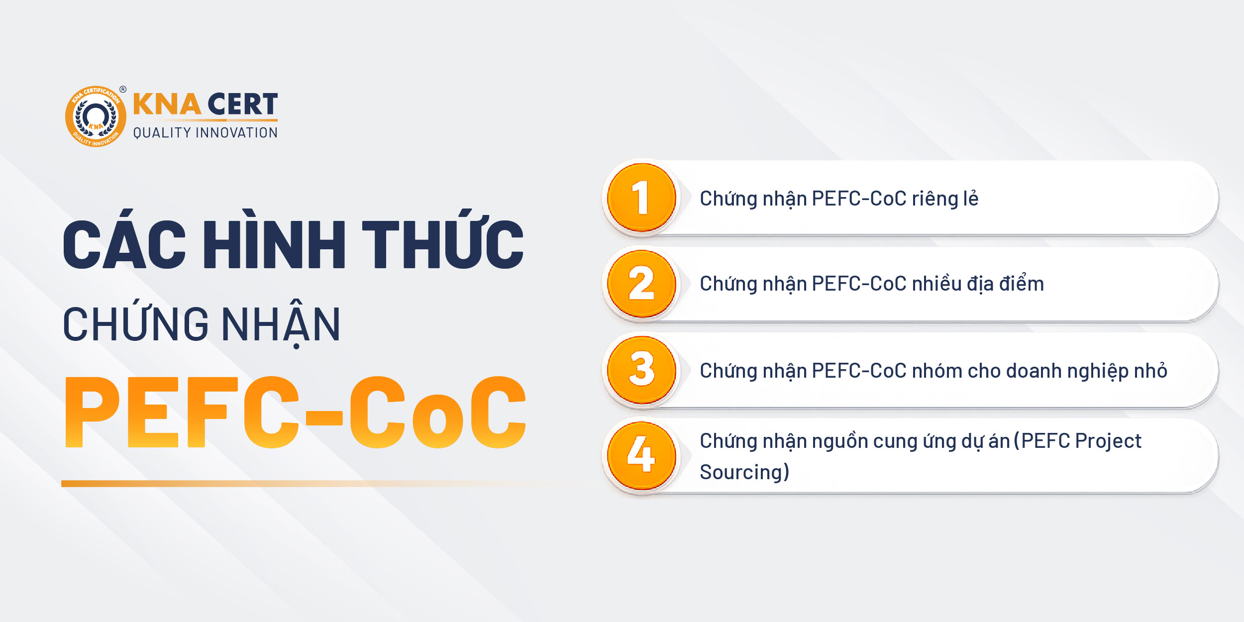 Có những hình thức chứng nhận PEFC-CoC nào?