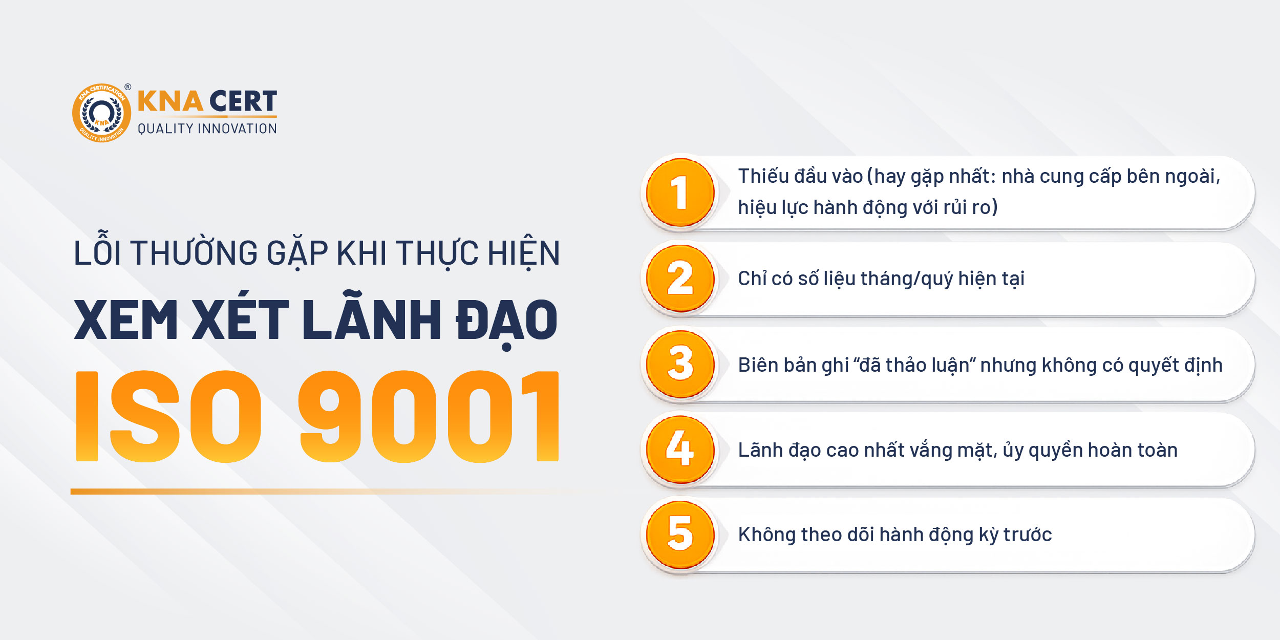 Doanh nghiệp thường mắc lỗi gì khi triển khai yêu cầu xem xét của lãnh đạo theo ISO 9001